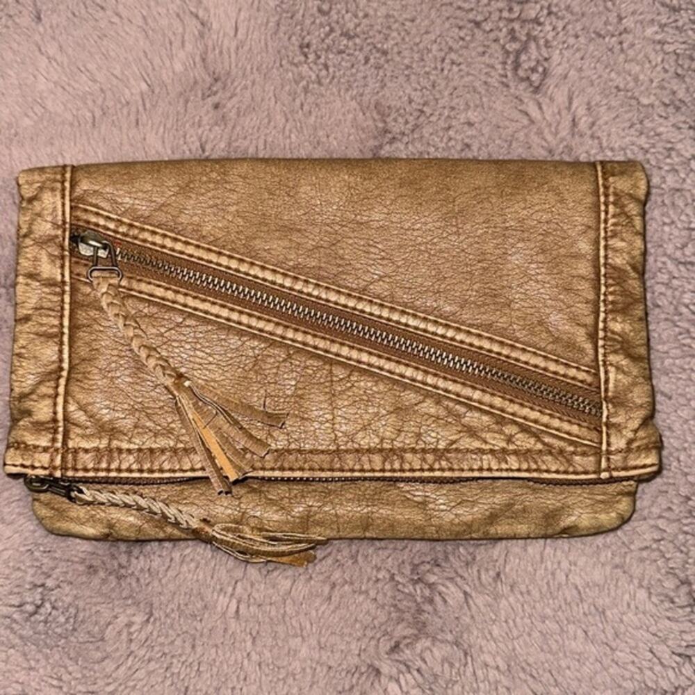 Tan Zippered Clutch by Converse